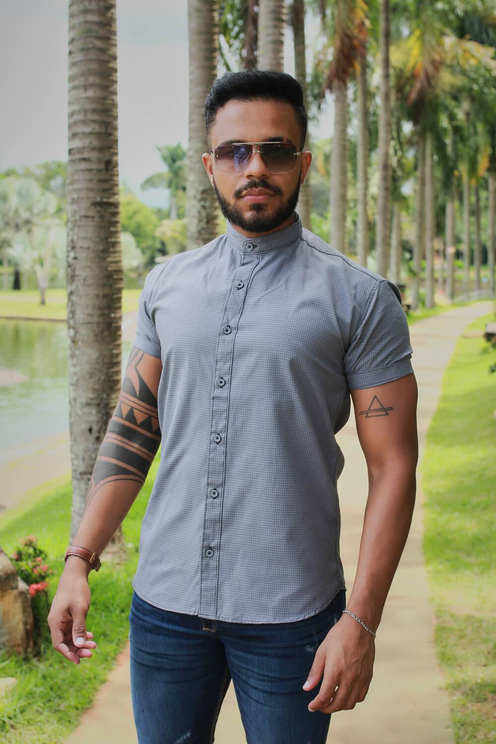Camisa Slim Fit Ref 231 Gola Padre - invictacamisaria